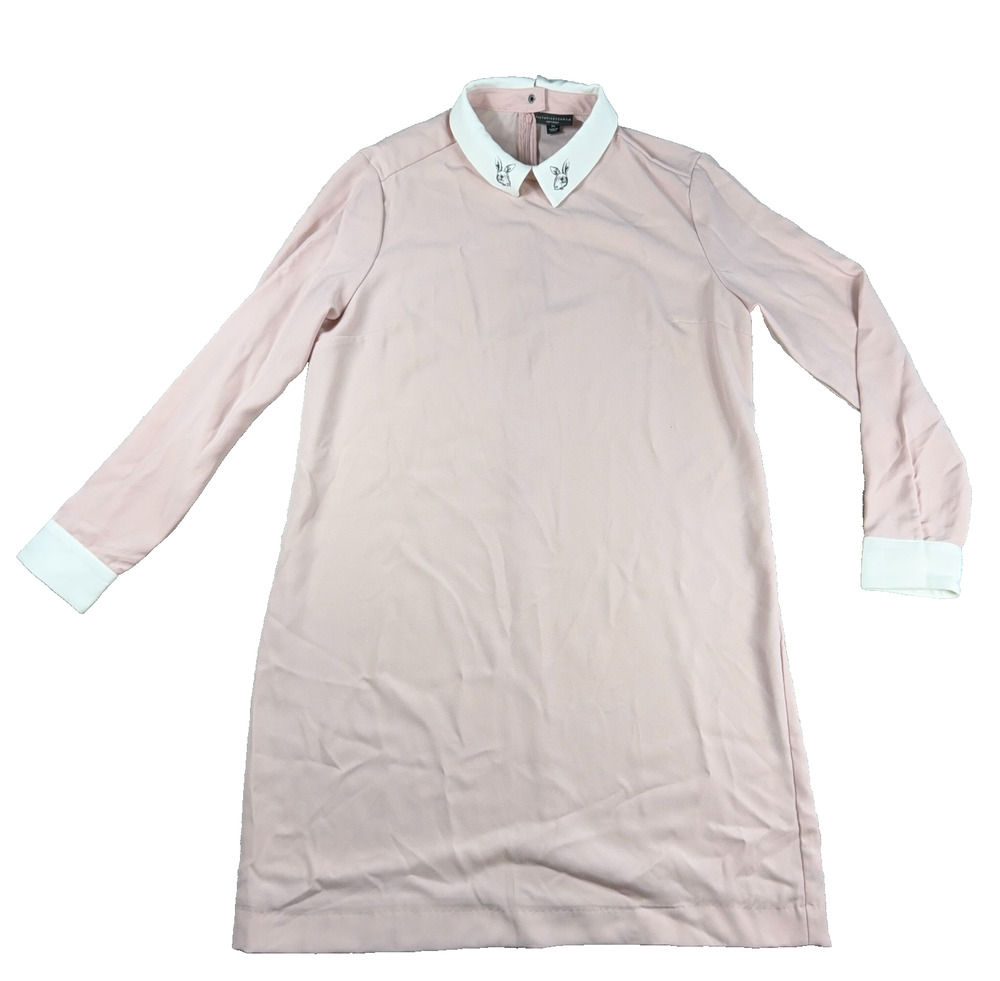 Victoria Beckham for Target Bunny Collar Pink Shift Dress Women M Rabbit